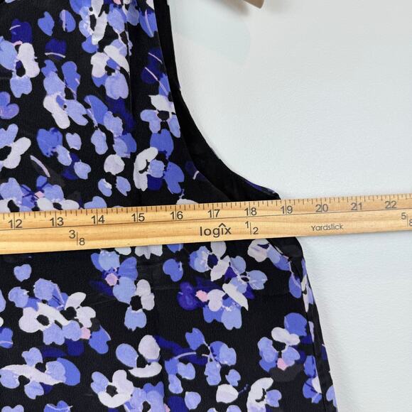Kate Spade Floral Camisole Womens M Lavender Hydrangea 100% Silk Ruffle Fairy - Picture 7 of 8